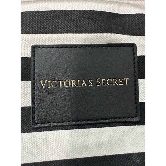 Victorias Secret Signature Lg Striped Foil Weekender Getaway Duffle Bag Tote - Picture 4 of 9